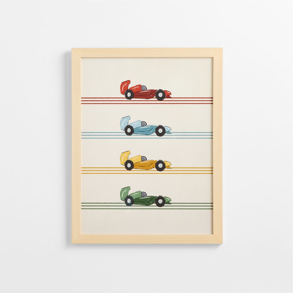 Race Car Line Up Wall Art Print