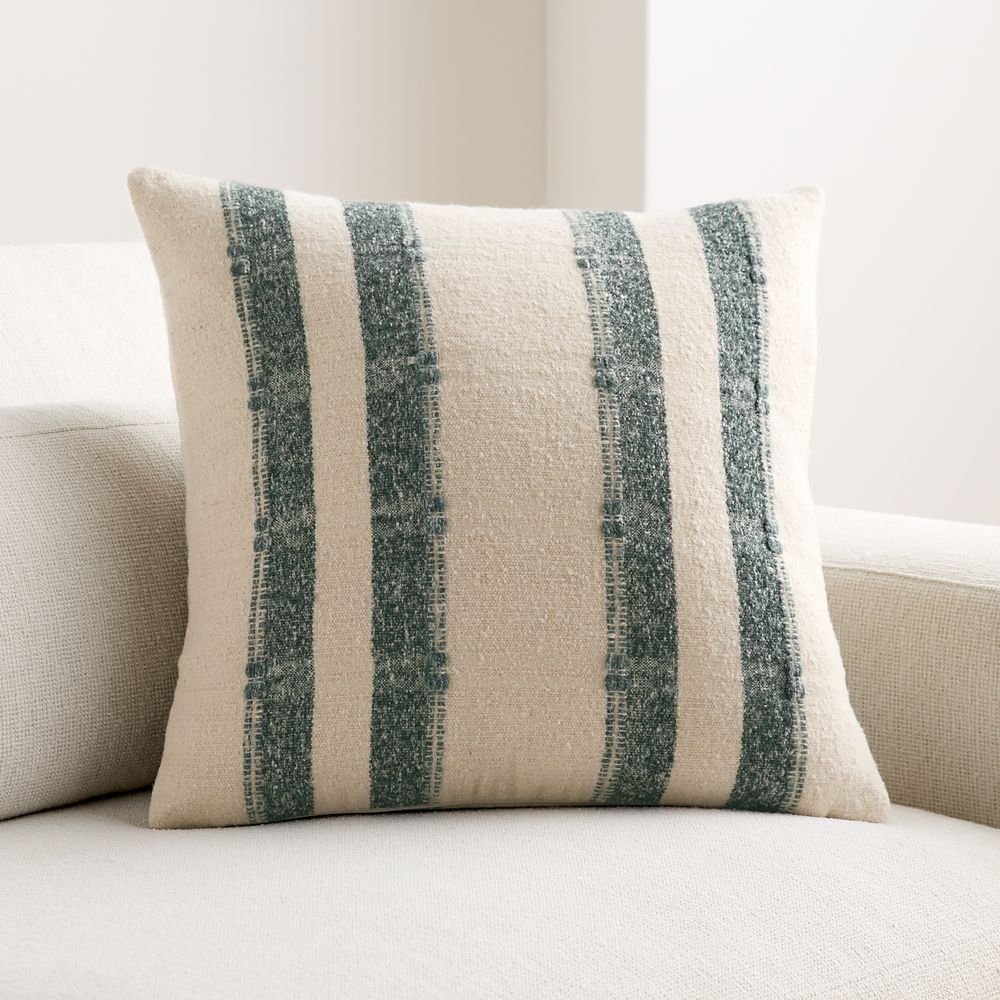 Bowly Wool Blend 20"x20" Spruce Green Throw Pillow