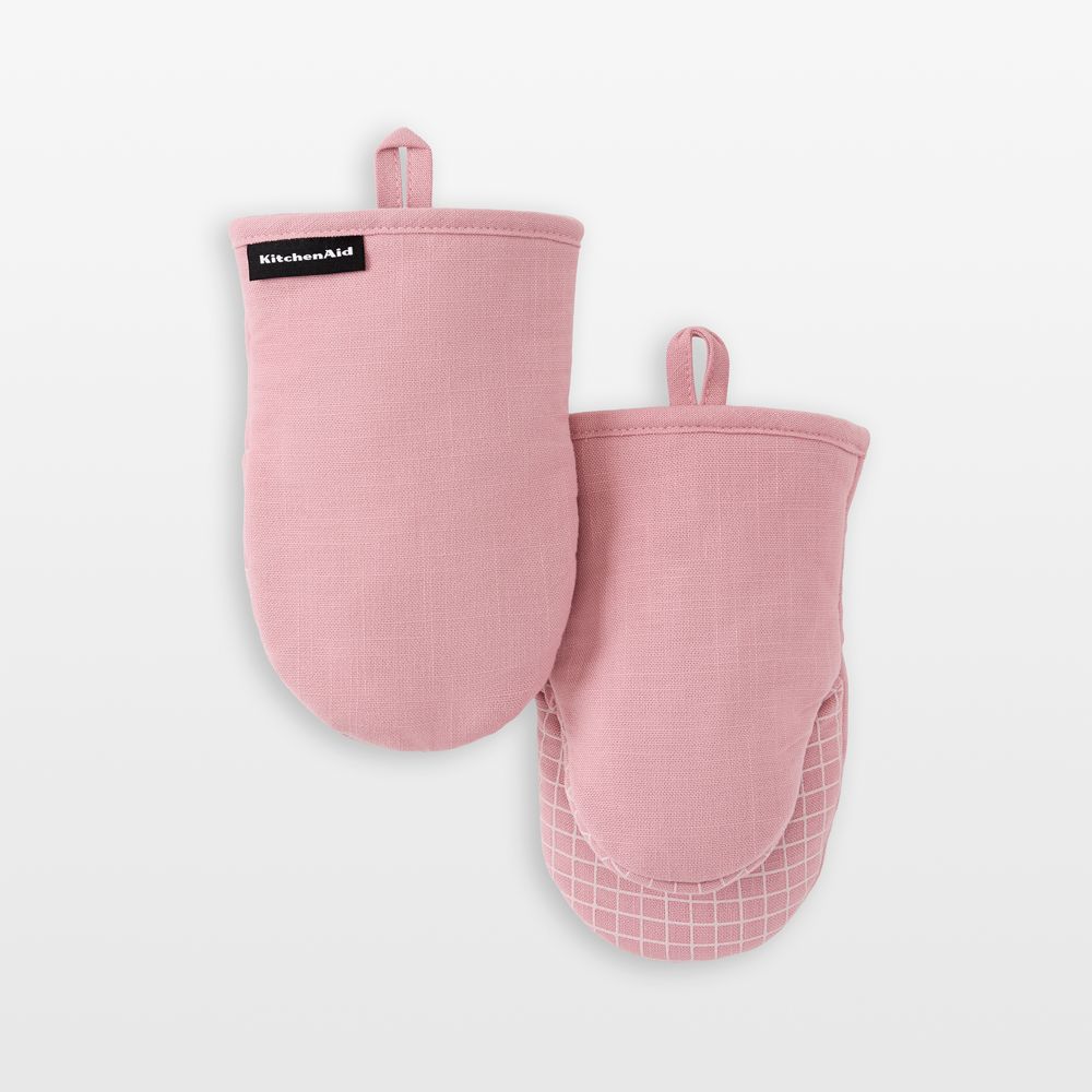 KitchenAid Gourmet Series Dried Rose Gridlines 2-Pack Mini Mitt Set