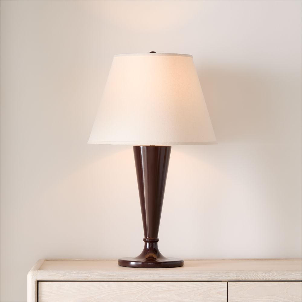 Haddon Bordeaux Metal Table Lamp with Fabric Shade 27"