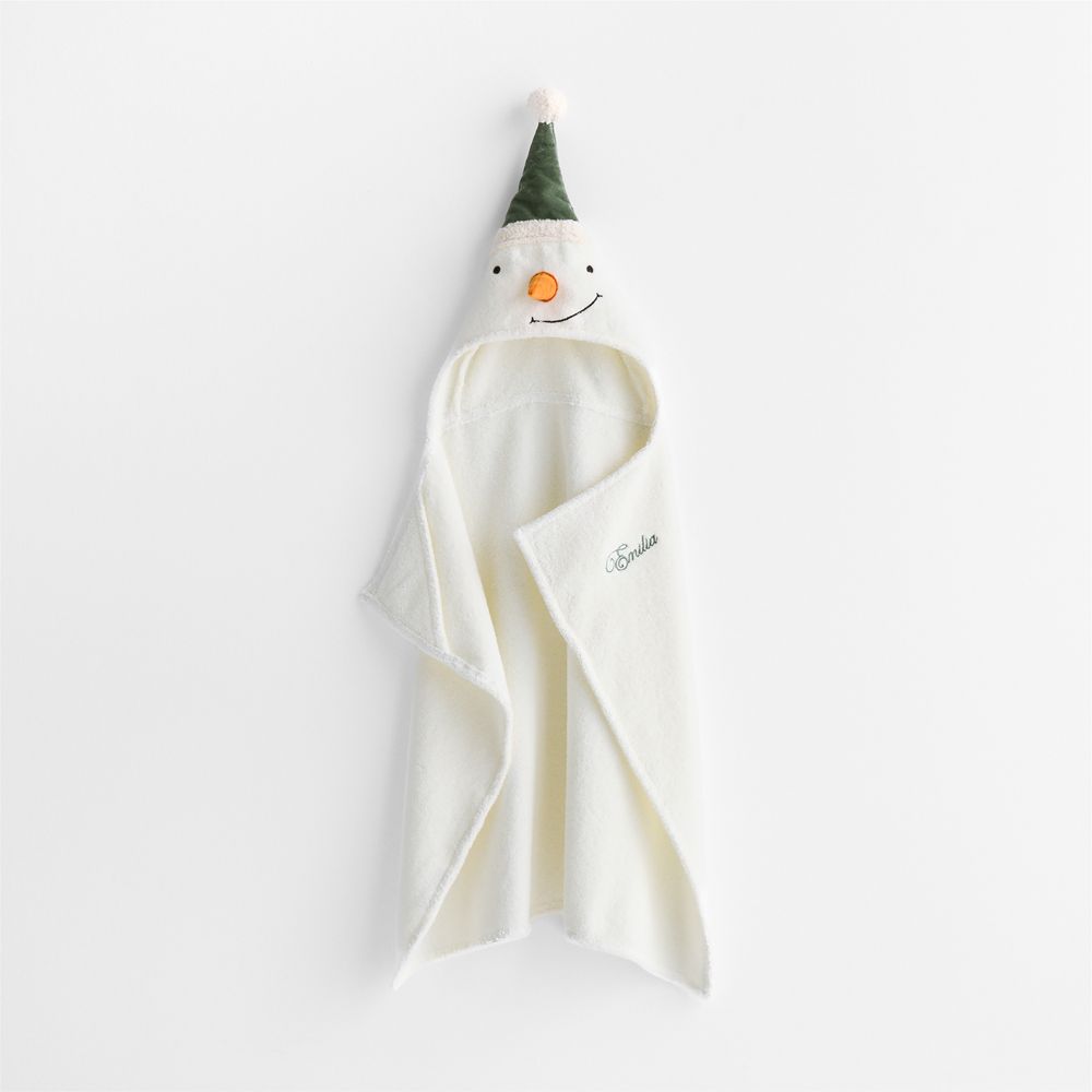 Snowman 100% Organic Cotton Hooded Baby Christmas Towel