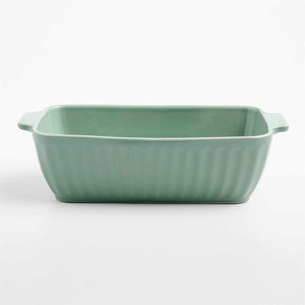 Tonal Green Fluted Ceramic 1-Lb. Loaf Baking Dish