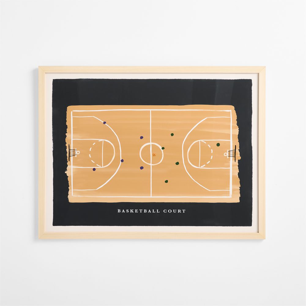 Courtside Play Large Framed Wall Art Print