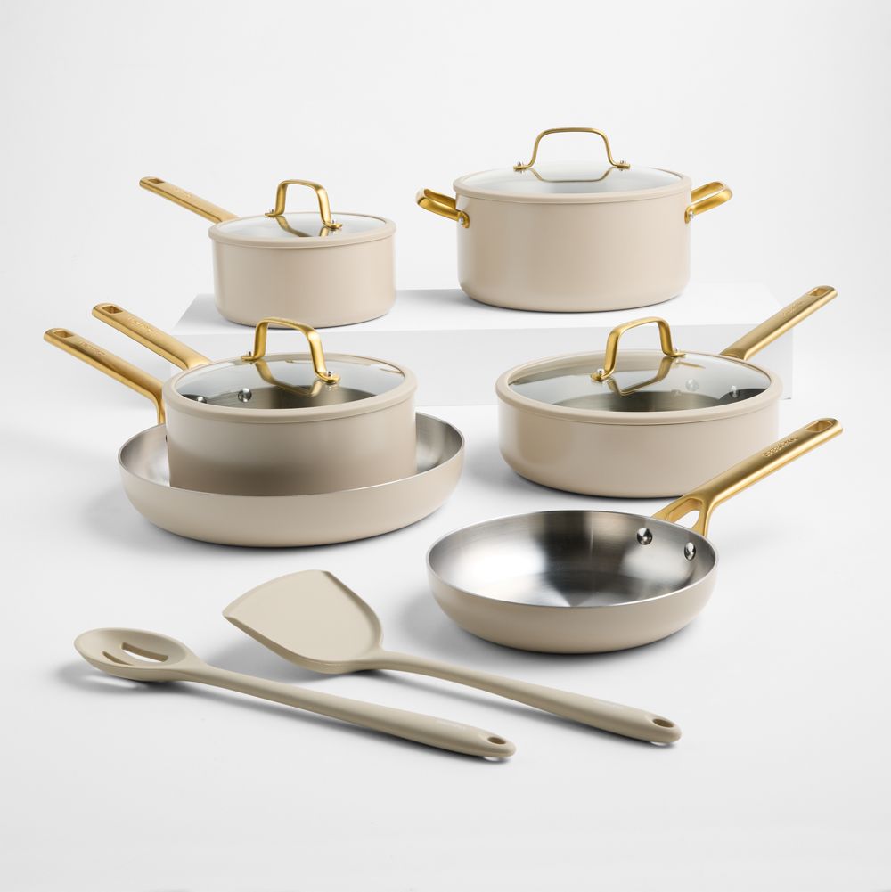 GreenPan Reserve Pro Macadamia 10-Piece Stainless Steel Cookware Set with Bonus Tools