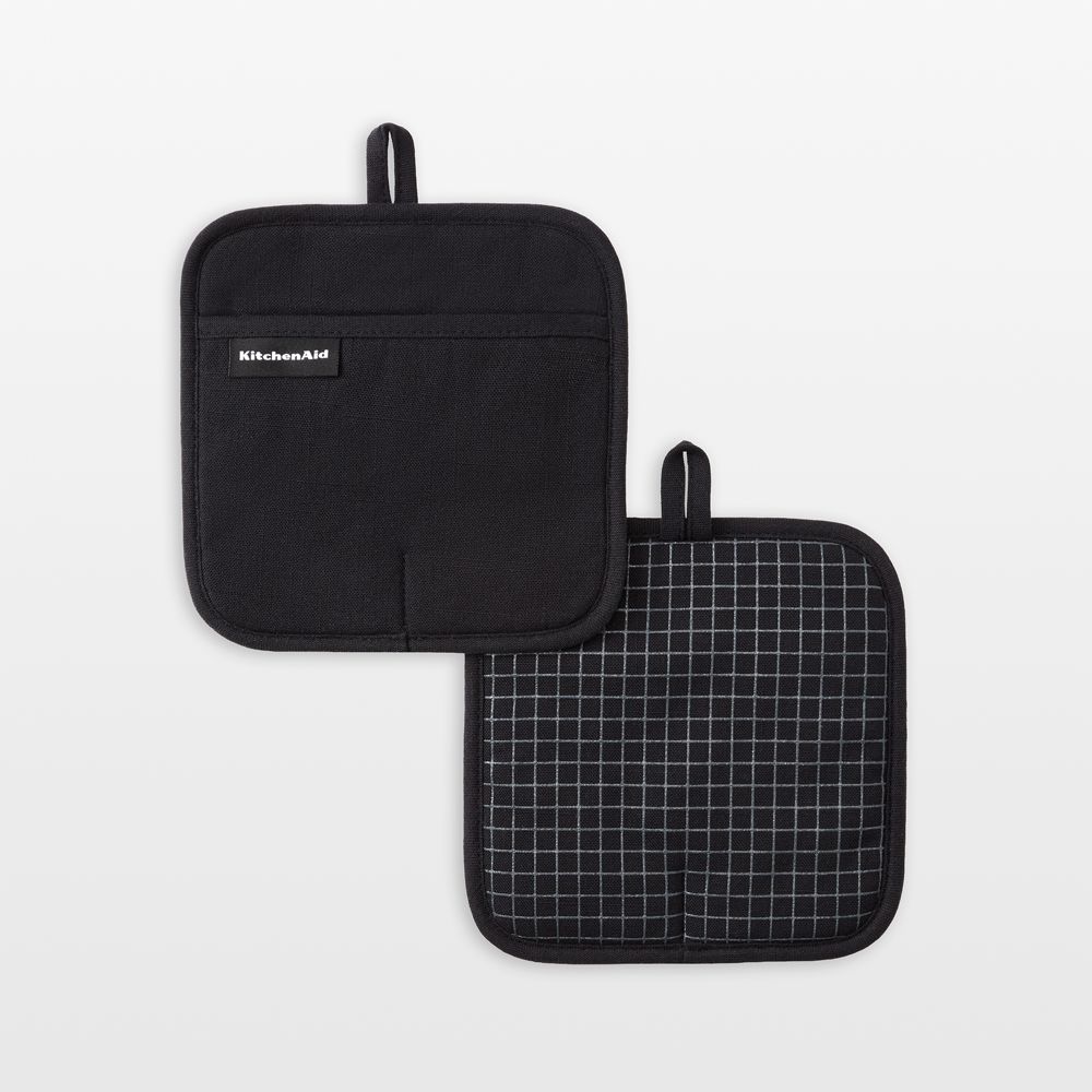 KitchenAid Gourmet Series Black Gridlines 2-Pack Potholder Set