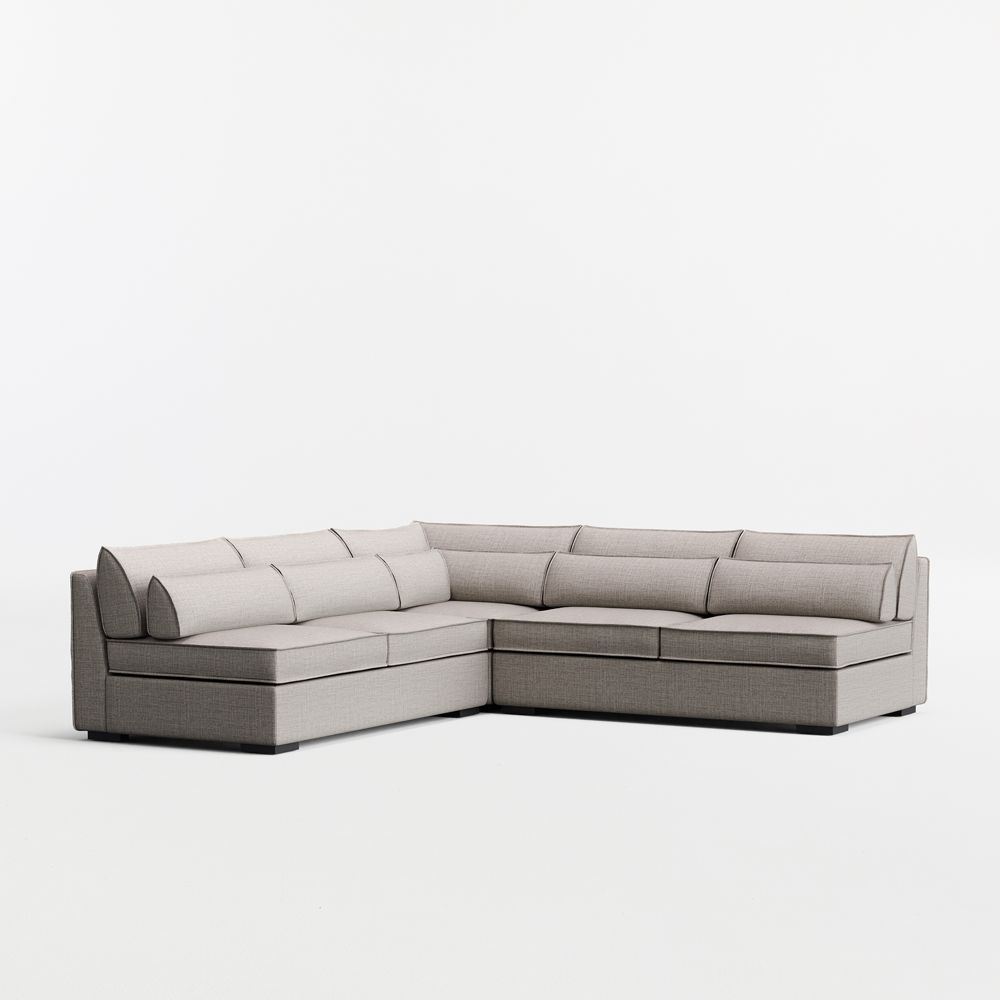 Soho 3-Piece L-Shaped Armless Sectional Sofa