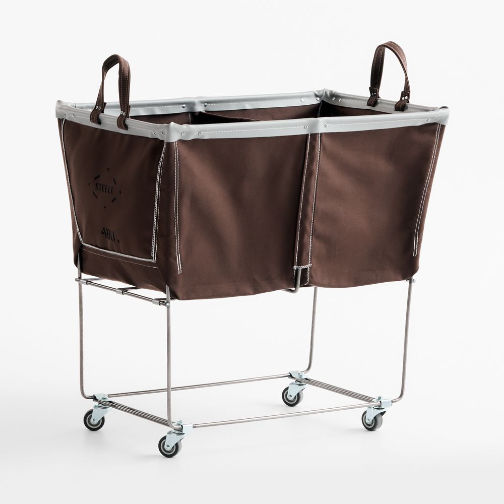 Steele Bourbon 4-Bushel Divided Sorter Rolling Laundry Hamper