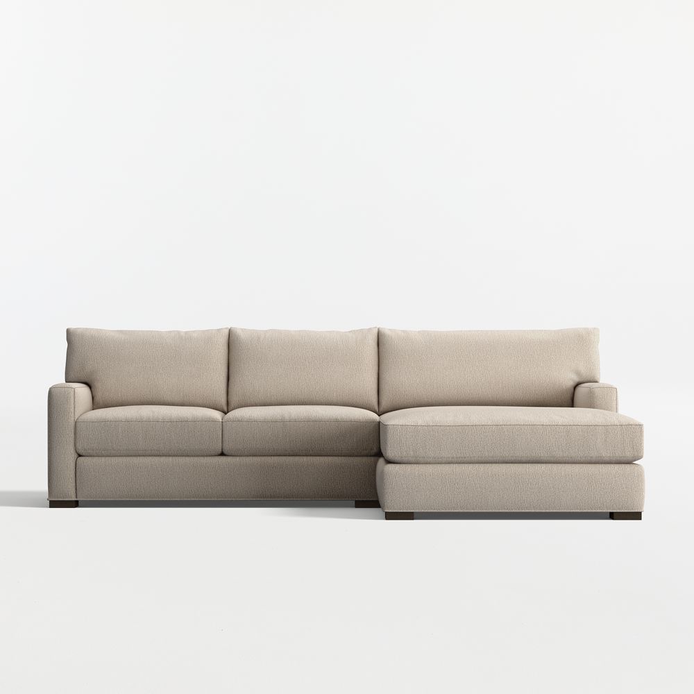 Axis Classic 2-Piece Sectional Sofa with Extra Wide Chaise Lounge