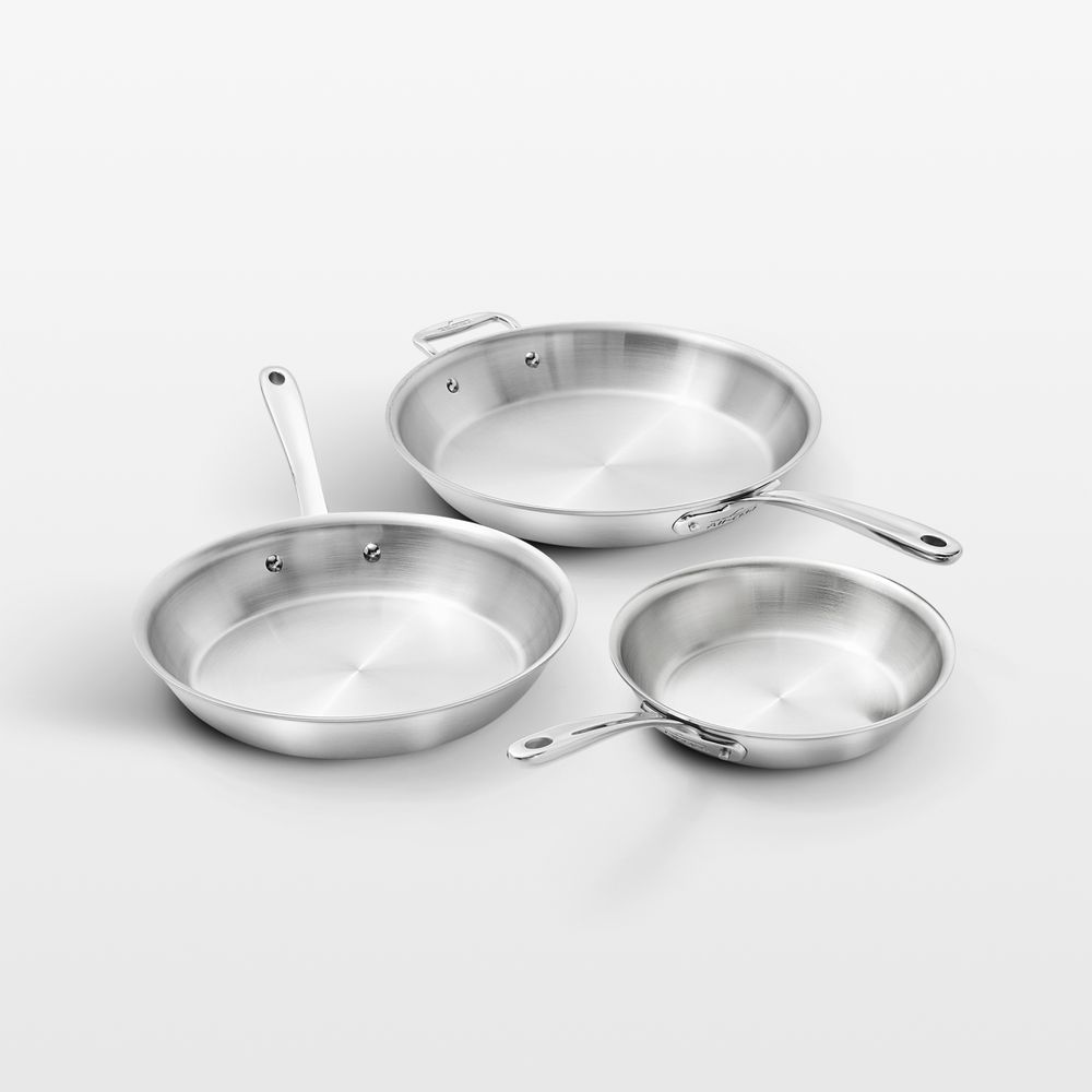All-Clad D3 Curated Stainless Steel 8", 10" and 12" Fry Pan Set