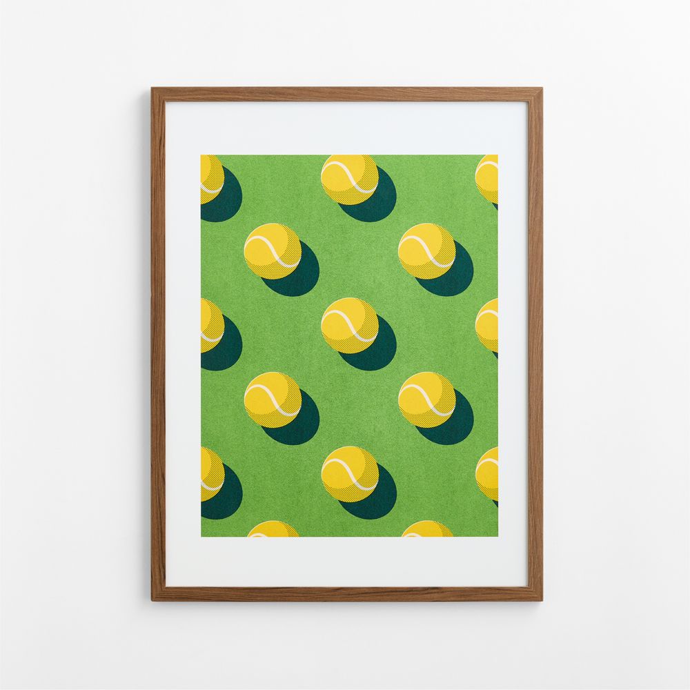 Grass Court Tennis Toss Framed Wall Art Print 30" x 40" Walnut Frame by Venus Williams