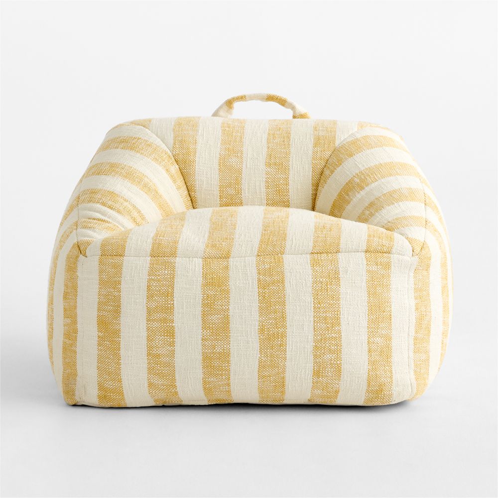 Charlie Savannah Yellow Striped Organic Cotton Kids Lounge Chair