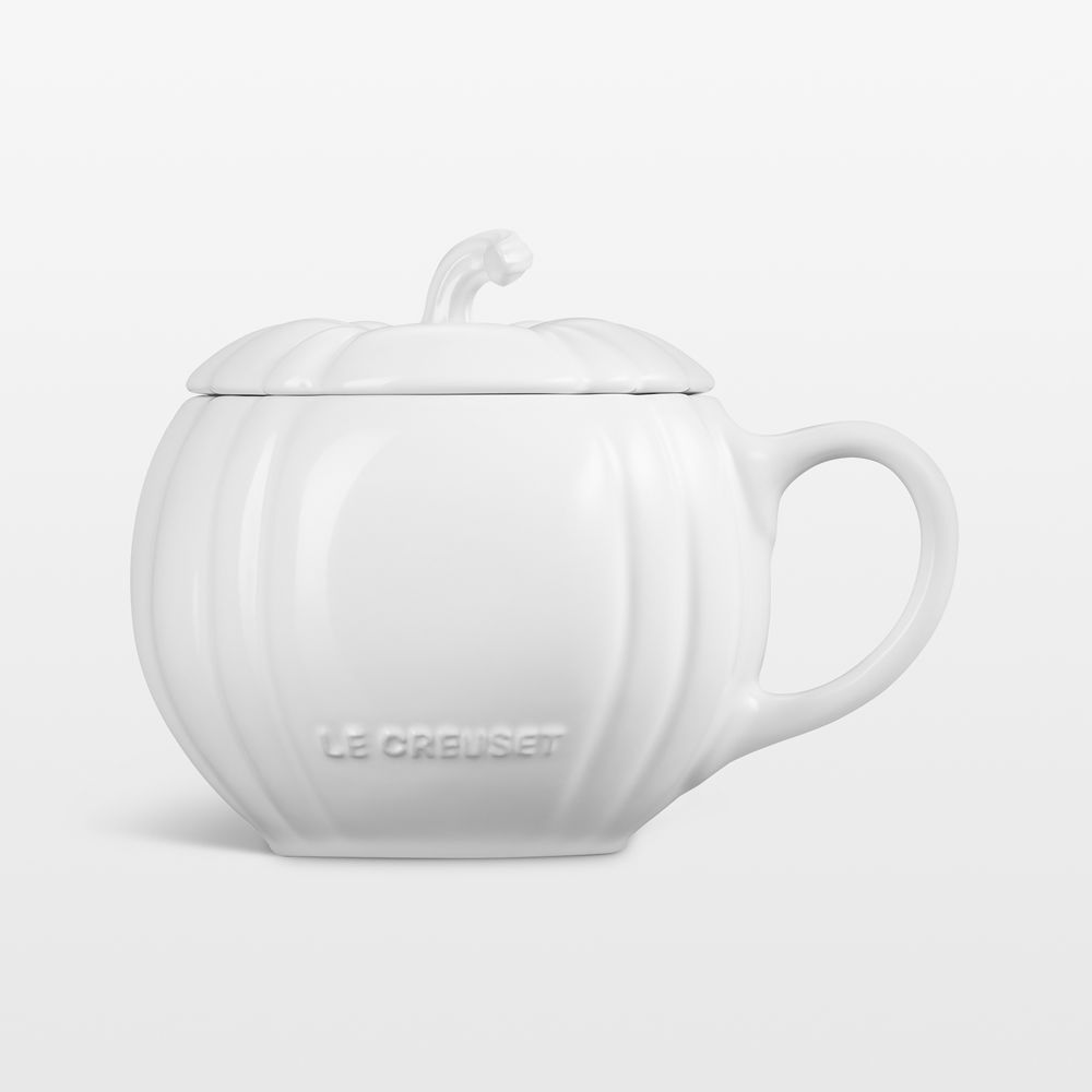 Le Creuset 14-oz. White Stoneware Pumpkin Mug