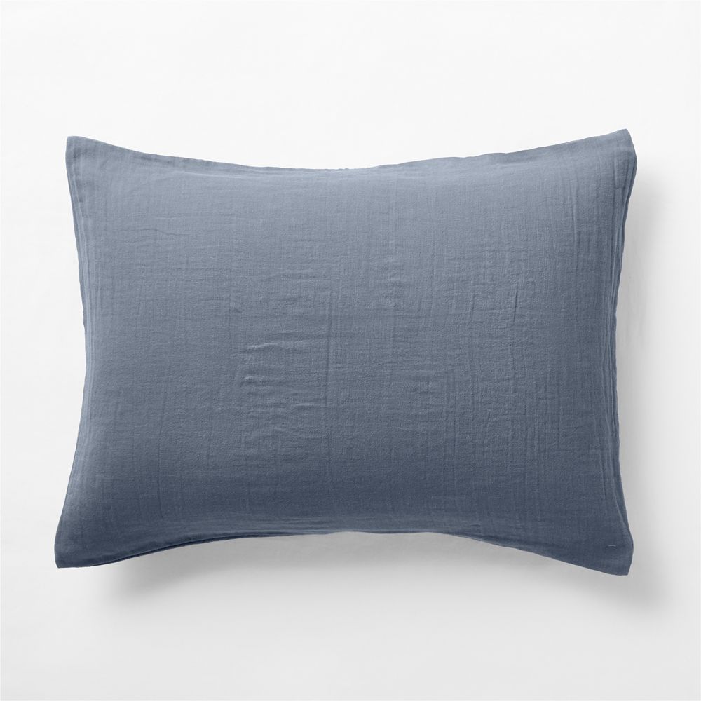 Supersoft Coy Blue Organic Cotton Gauze Kids Pillow Sham