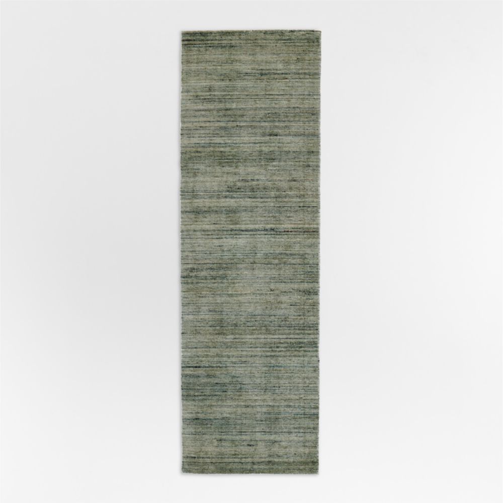 Antwerp Performance Handwoven Green Runner Rug 2'10"x9'