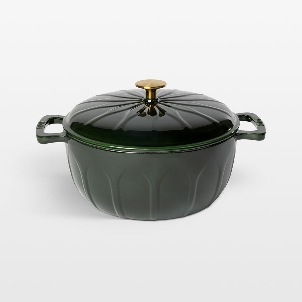 Lodge 6-Qt. Pesto Luxe Enamel Dutch Oven with Gold Knob