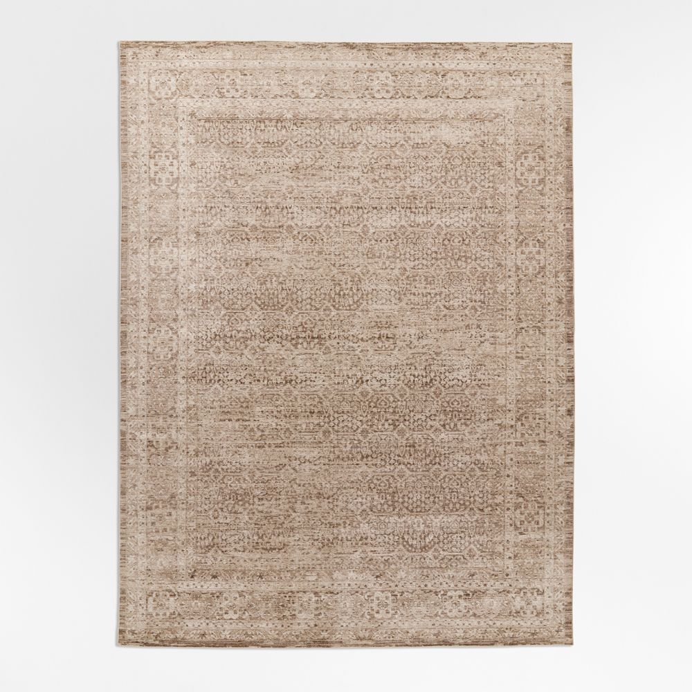 Colesbourne Wool Blend Traditional Handwoven Brown Rug