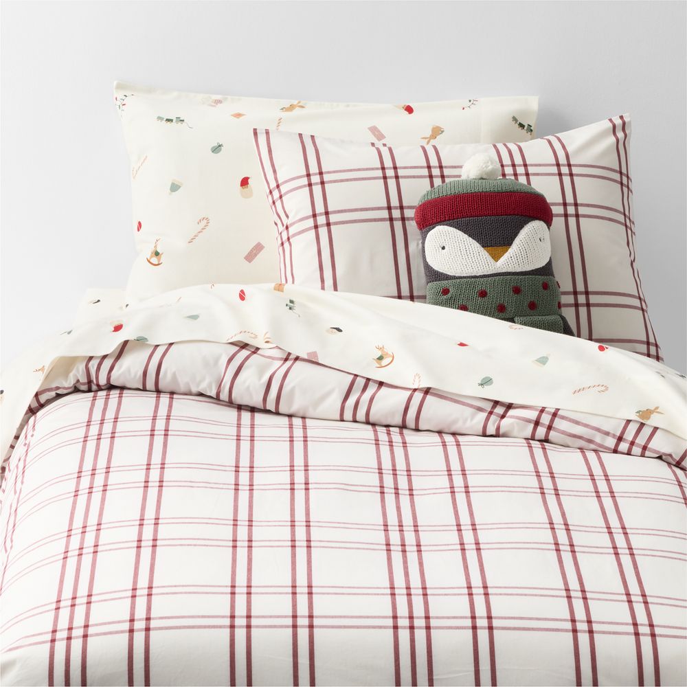 Stax Luminous Red 100% Organic Cotton Kids Duvet Cover