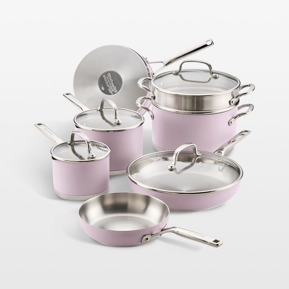 KitchenAid Wildflower 3-Ply Stainless Steel 11-Piece Cookware Set