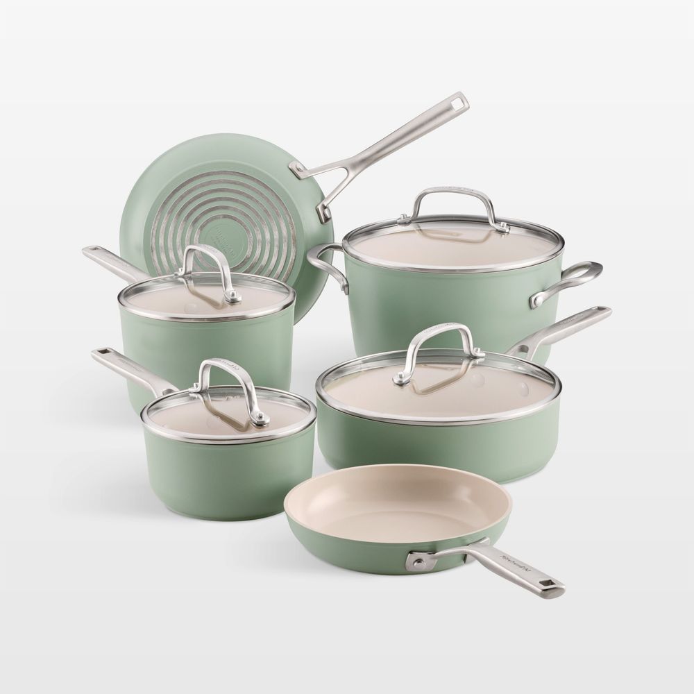 KitchenAid Cardamom Hard-Anodized Ceramic Nonstick 10-Piece Set