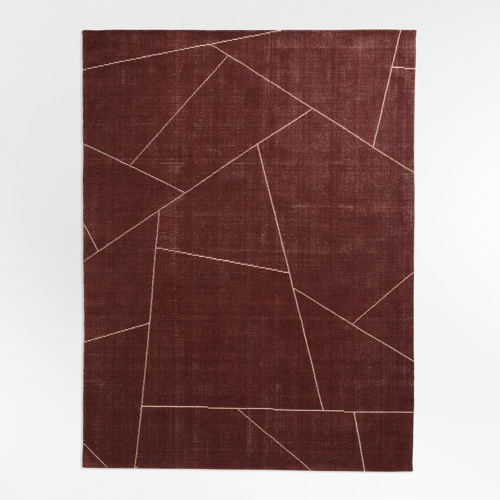 Teramo Performance Handwoven Abstract Burgundy Rug