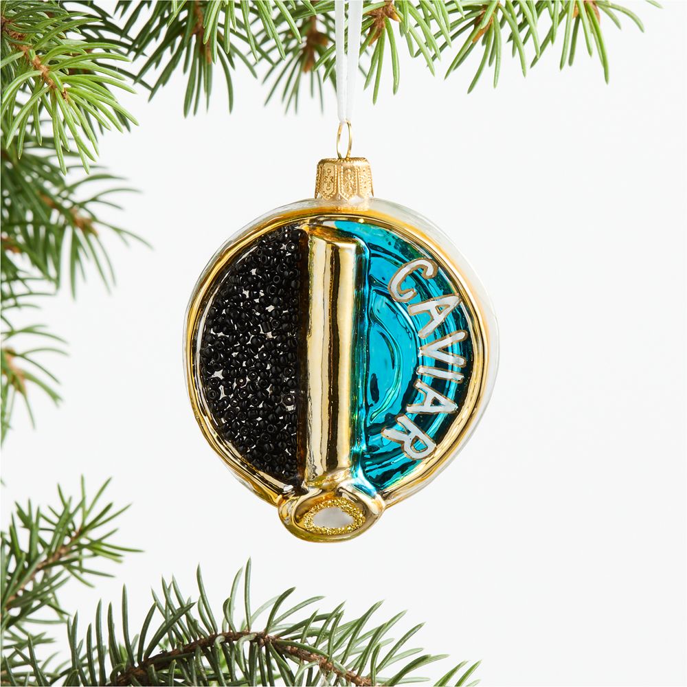 Glass Caviar Glass Christmas Tree Ornament
