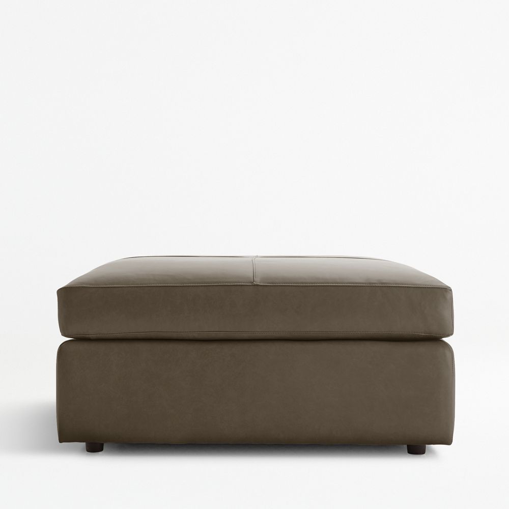 Lounge 39" Leather Square Cocktail Ottoman