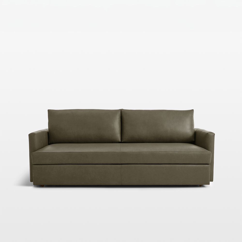Lounge 89" Leather Queen Trundle Sleeper Sofa