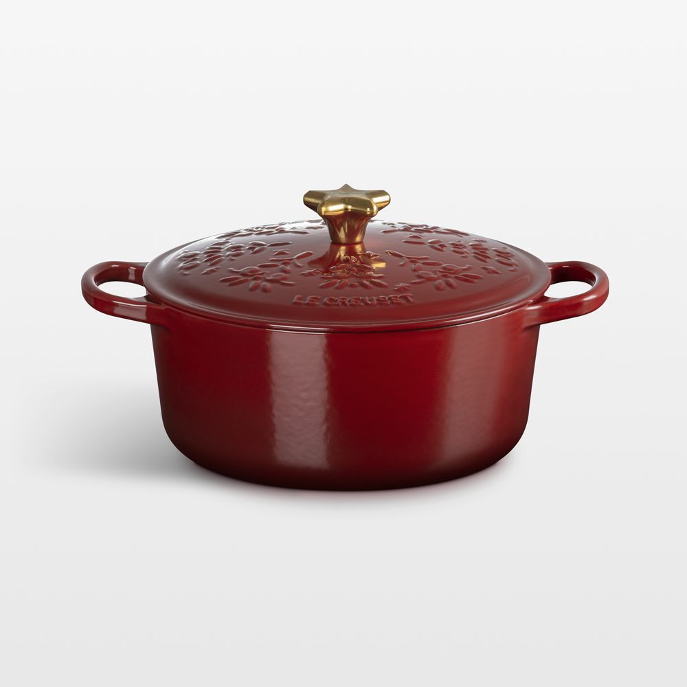 Le Creuset Signature 4.5-Qt. Garnet Tree Embossed Enameled Cast Iron Dutch Oven