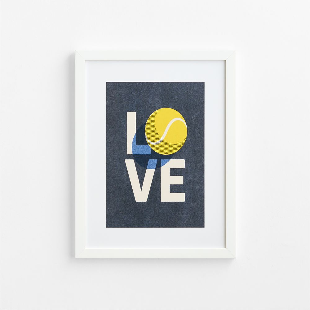 Blue Love, All White Framed Wall Art Print by Venus Williams