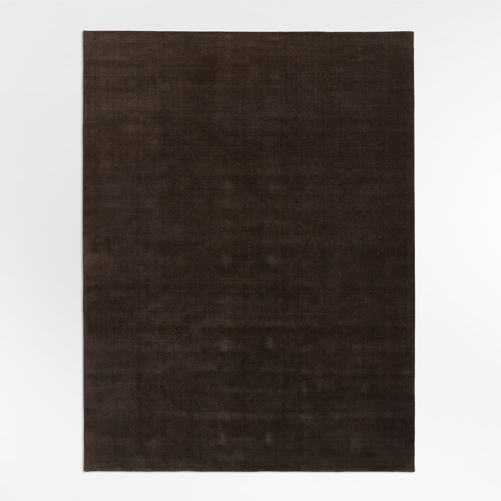 Windsor Wool Handwoven Deep Brown Area Rug
