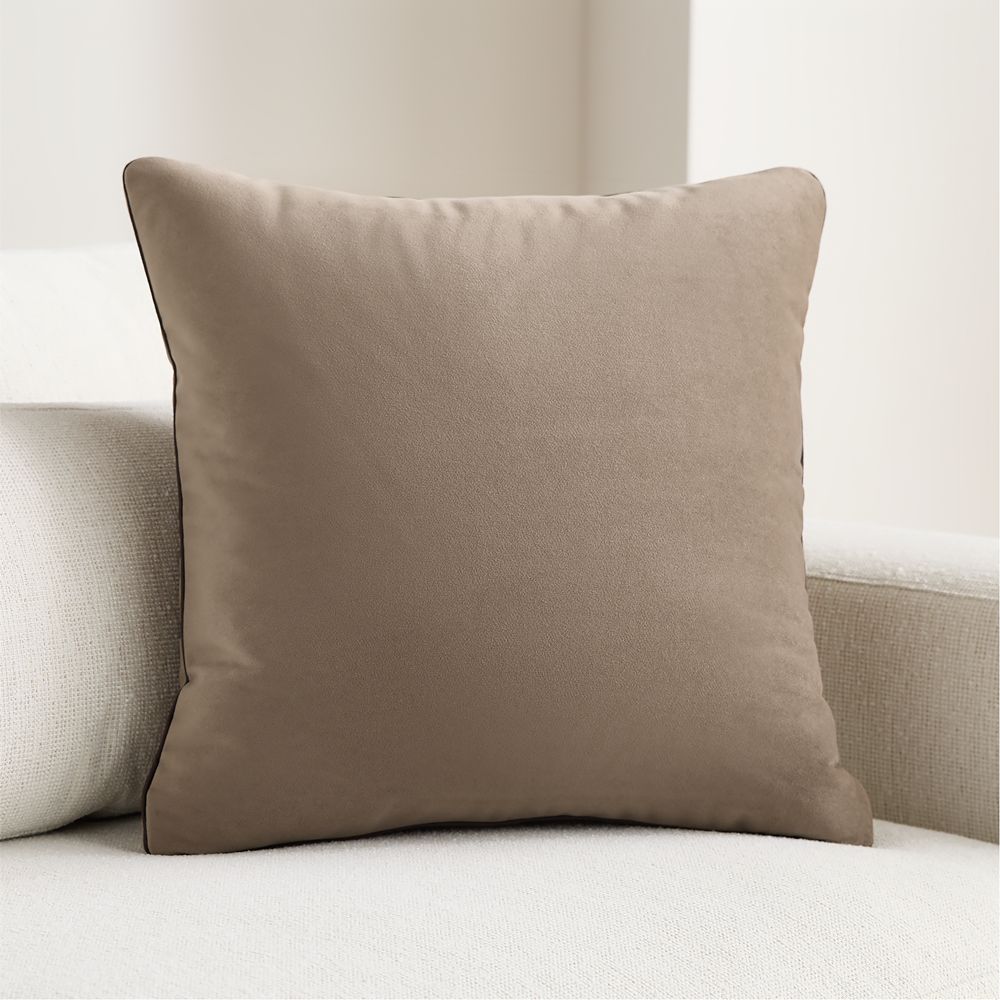 Rally Italian Velvet 20"x20" Taupe Throw Pillow by Venus Williams