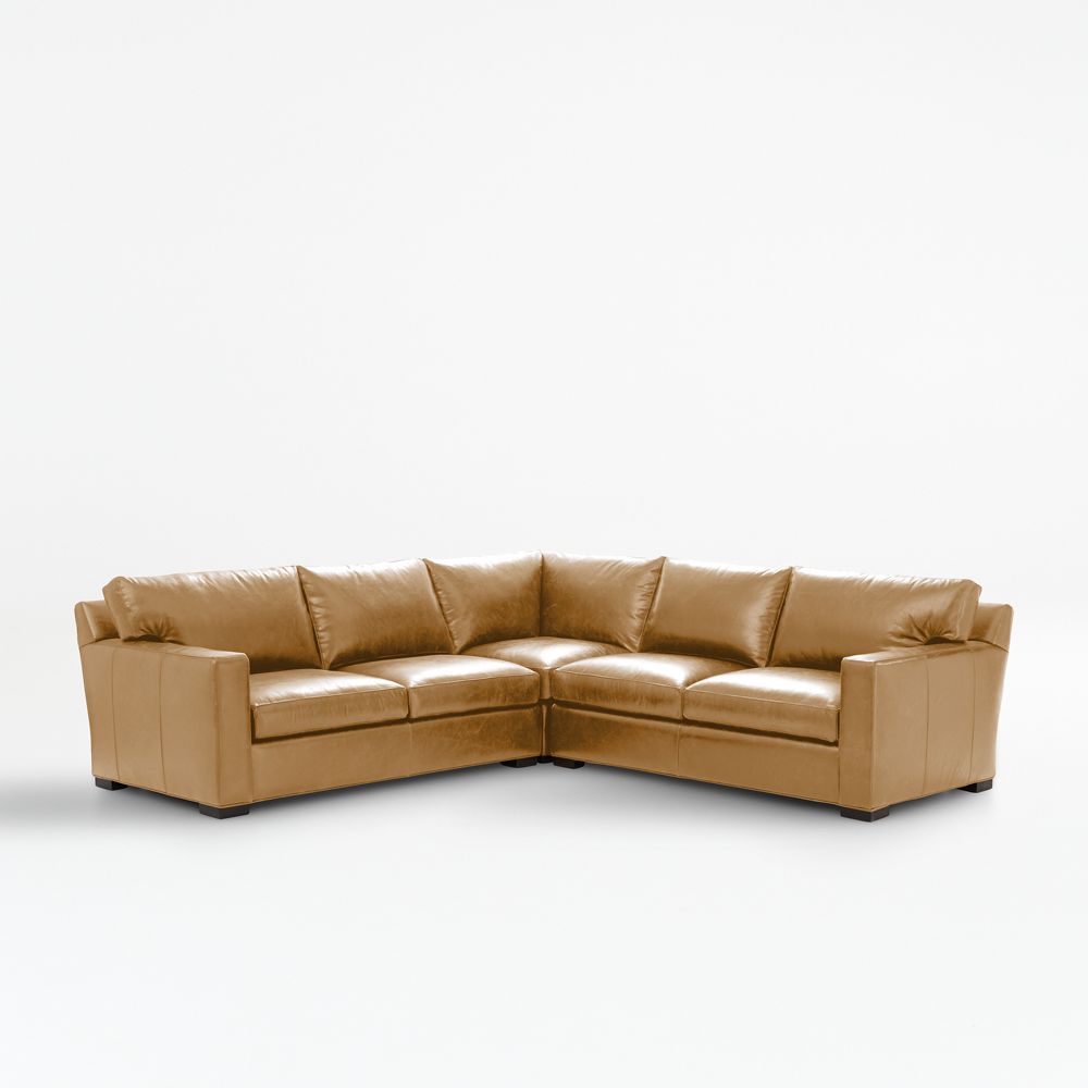 Axis 3-Piece L-Shaped Leather Sectional Sofa