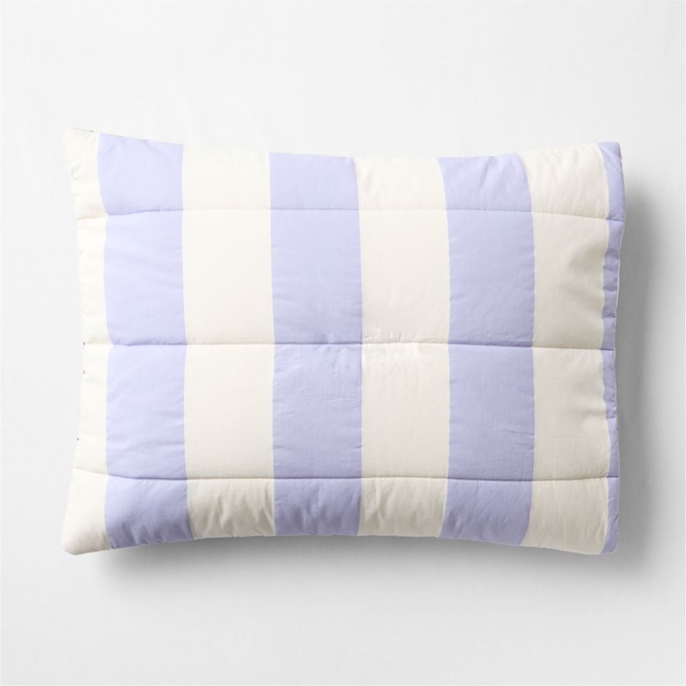 Match Point Lavender Stripe Reversible Organic Cotton Kids Pillow Sham by Venus Williams