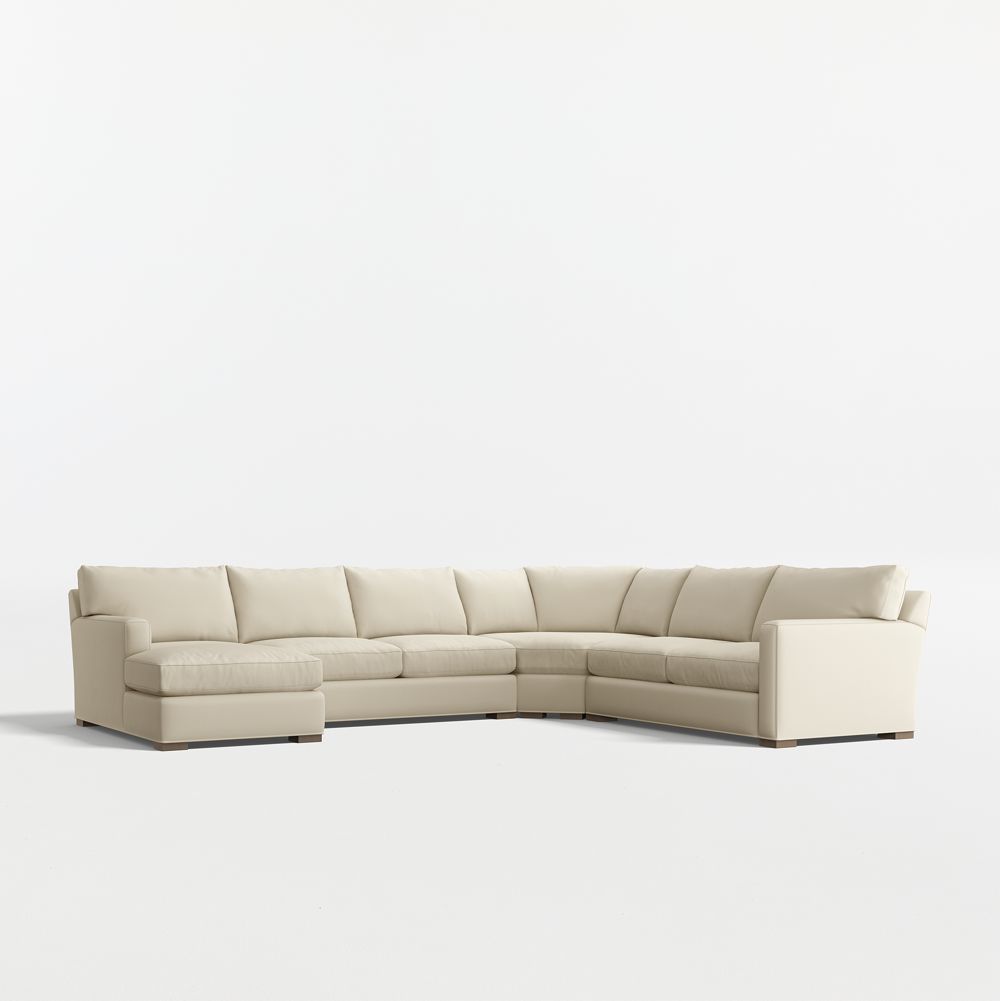 Axis 4-Piece L-Shaped Wedge Sectional Sofa with Chaise Lounge