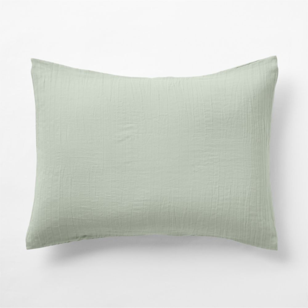 Supersoft Soft Green Organic Cotton Gauze Kids Pillow Sham