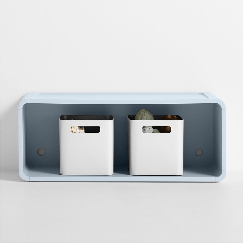 Scout Mist Blue Wood Kids Stackable Bookshelf