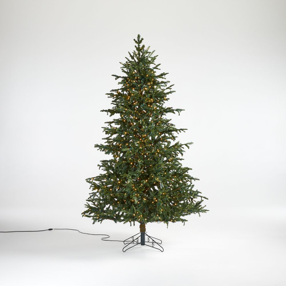 Faux Noble Fir Pre-Lit LED Christmas Trees with White Lights