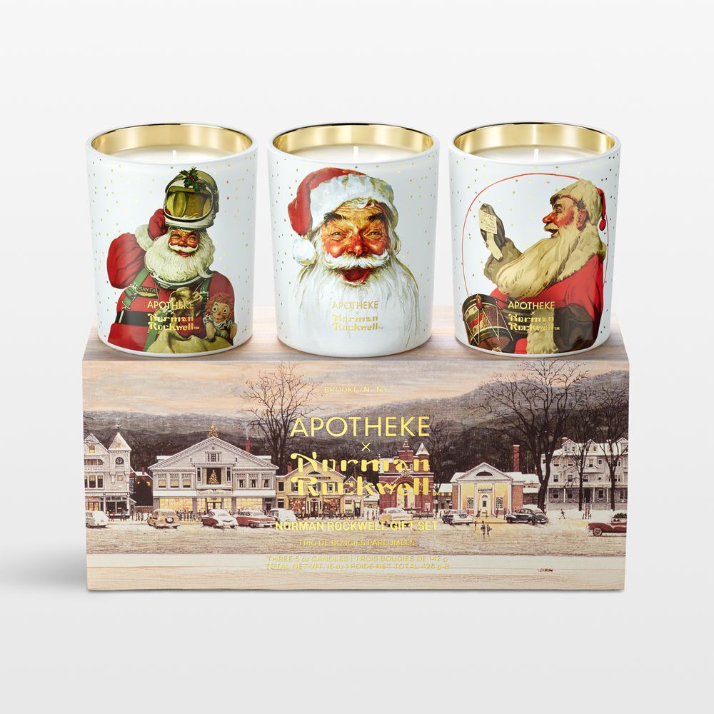 Apotheke x Norman Rockwell Petite Holiday Candle Trio Set