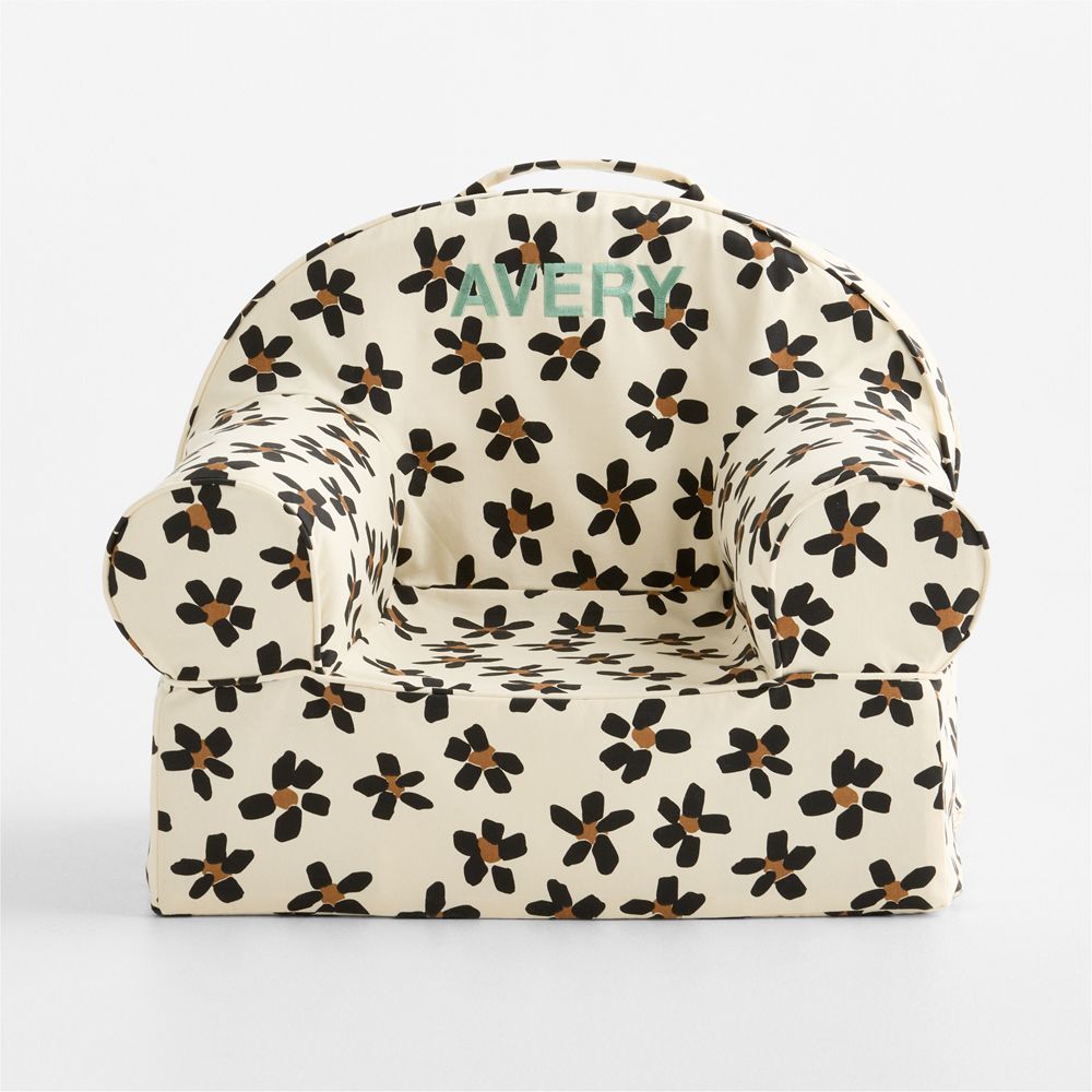 Small Cheeta Floral Organic Cotton Kids Lounge Nod Chair