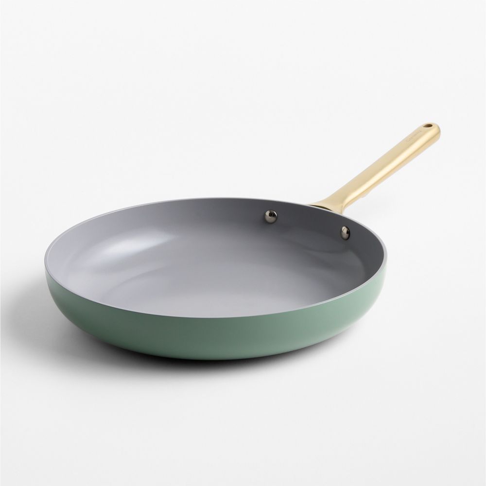 Caraway Coastline Ceramic Nonstick 10.5" Fry Pan with Champagne Hardware