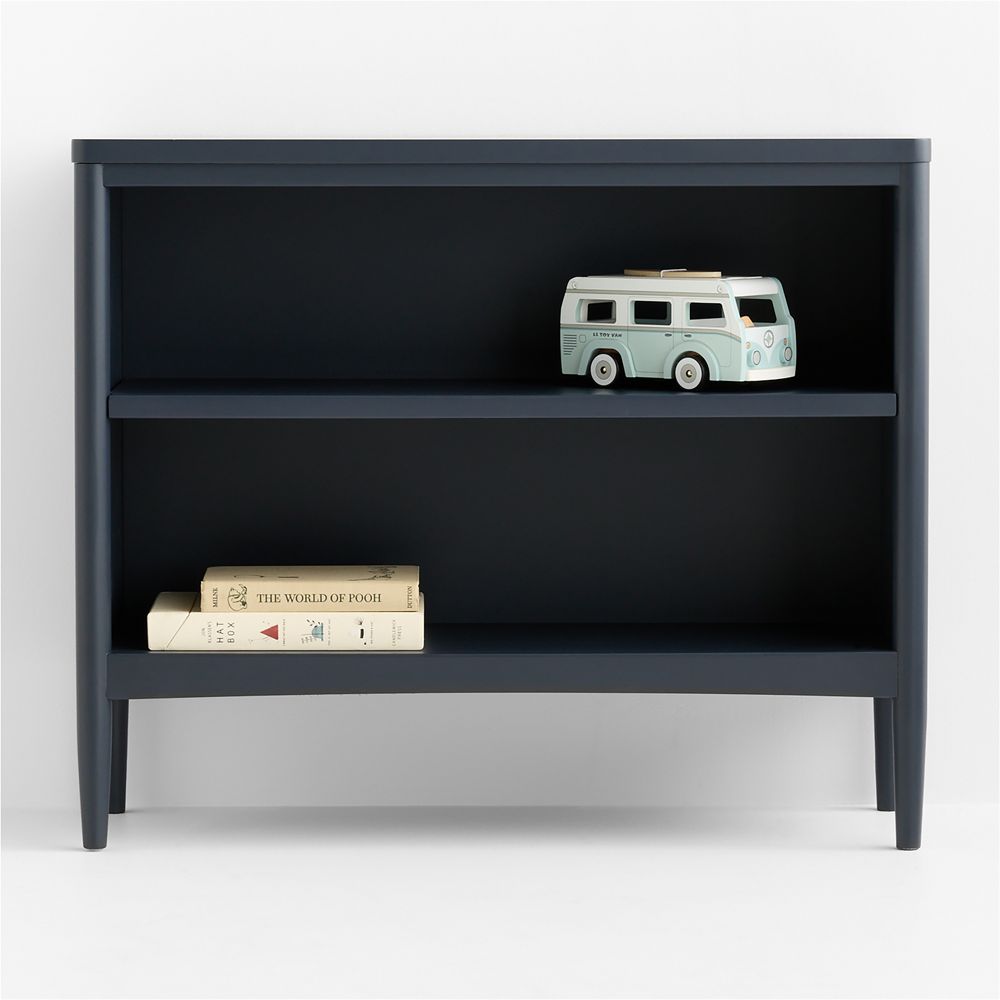Hampshire 36" Navy Blue Wood Small 2-Shelf Kids Bookcase