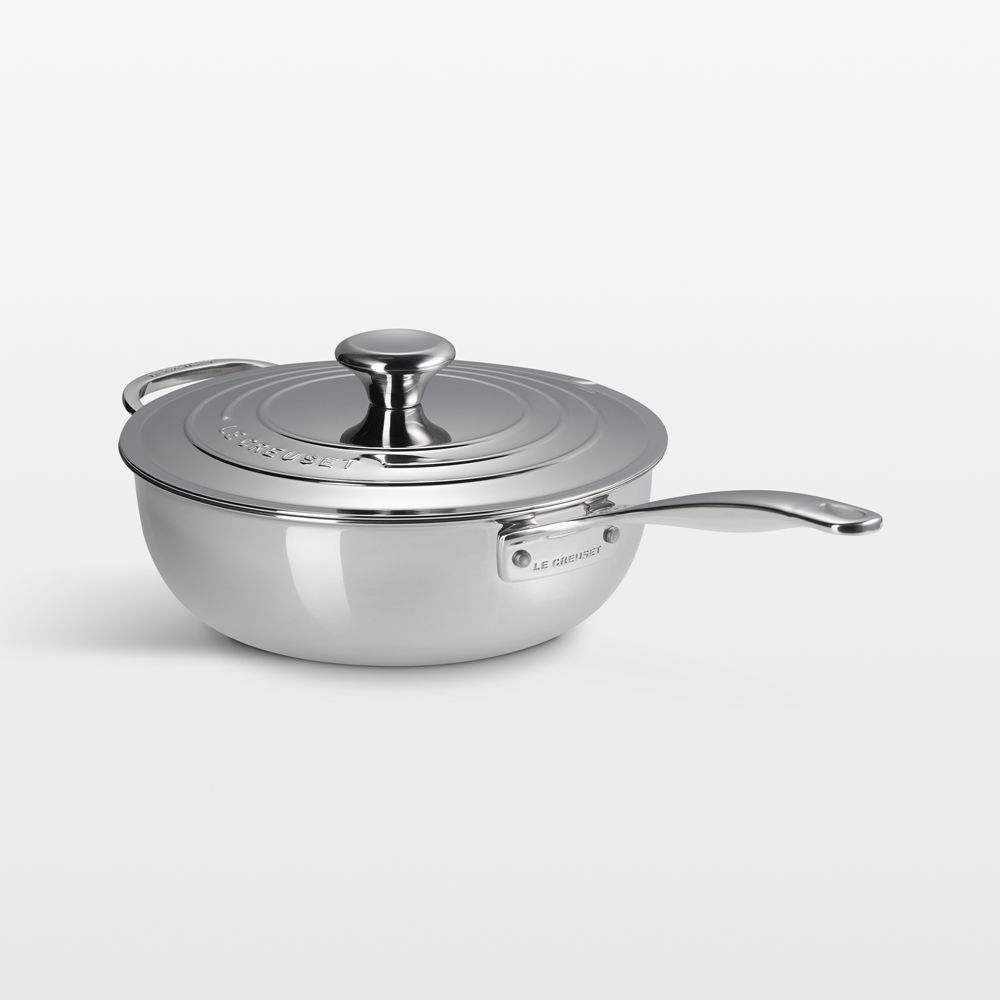 Le Creuset Signature Stainless Steel 3.5-Qt. Saucier Pan with Lid