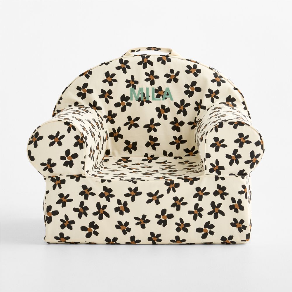 Large Cheeta Floral Organic Cotton Kids Lounge Nod Chair