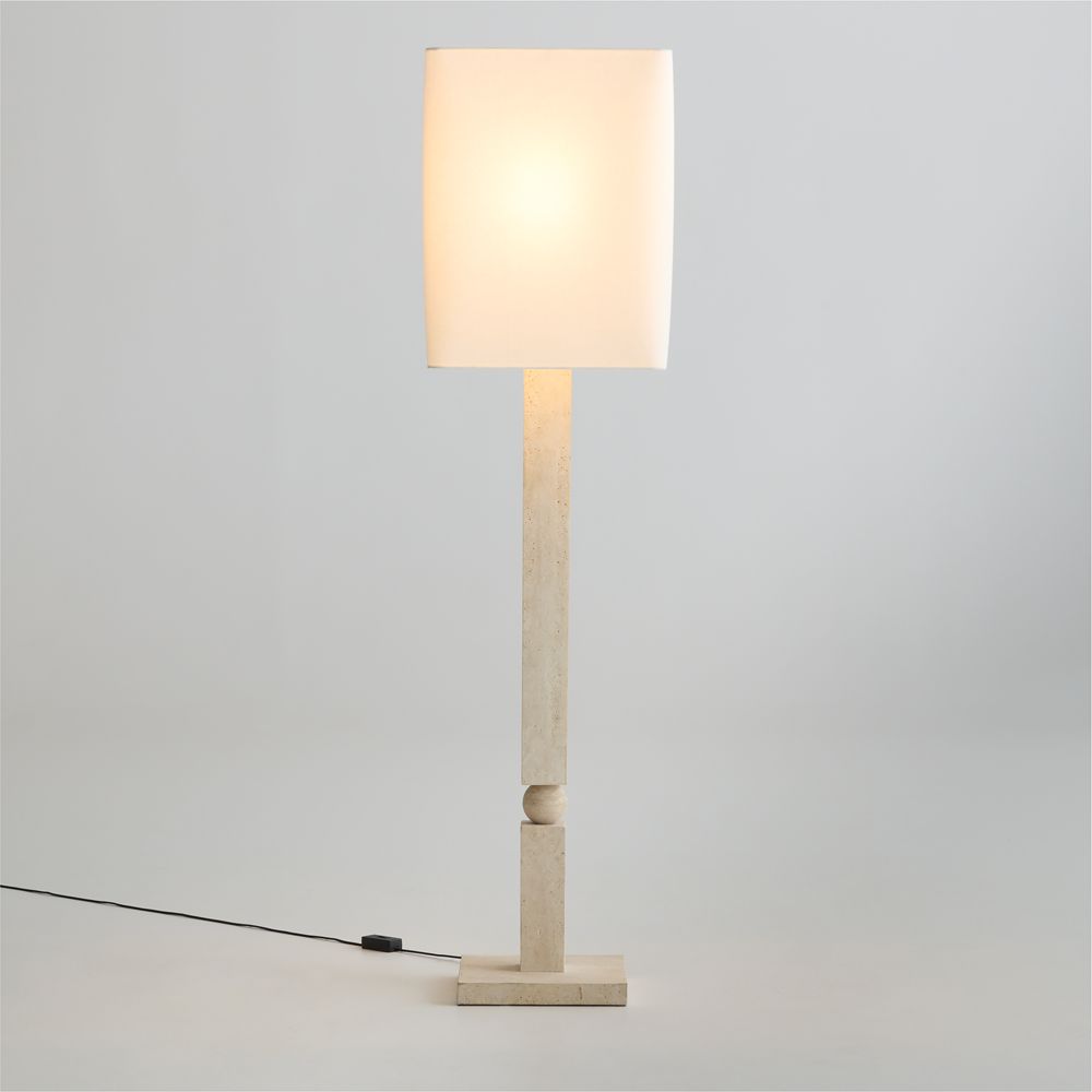 The Line Travertine 44.75" Floor Lamp with Fabric Shade by Venus Williams