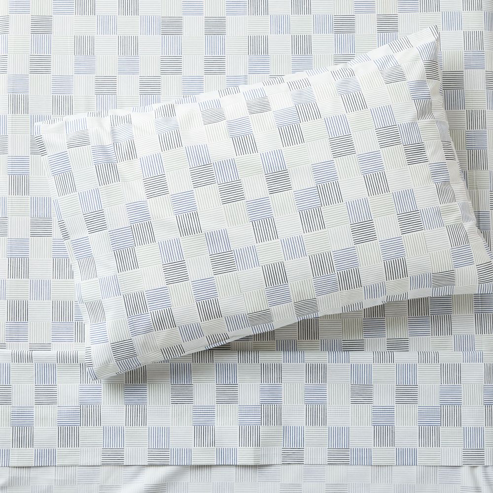 Caden Checker Blue 100% Organic Cotton Kids Sheet Set