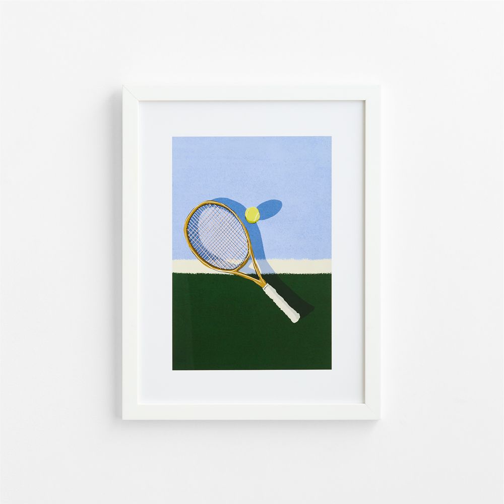 Blue Match Ready White Framed Wall Art Print by Venus Williams