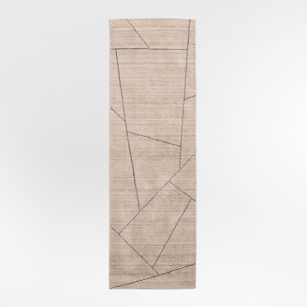 Teramo Performance Handwoven Abstract Dark Taupe Runner Rug 2'10"x9'