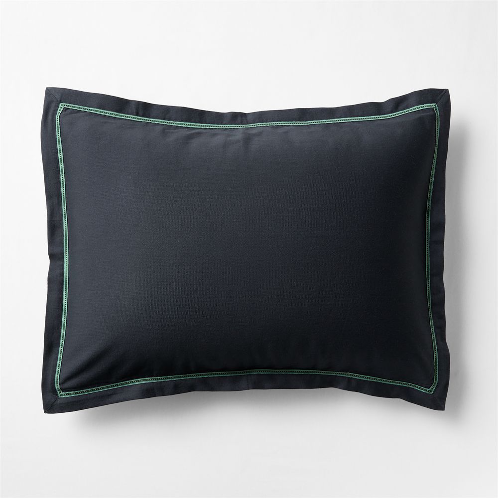 Pique Point Midnight Navy 100% Organic Cotton Kids Pillow Sham by Venus Williams