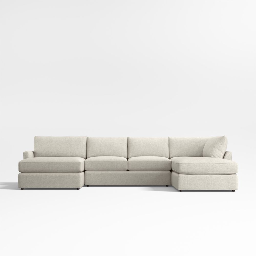 Lounge Classic 3-Piece U-Shaped Sectional Sofa with Right-Arm Corner Bumper