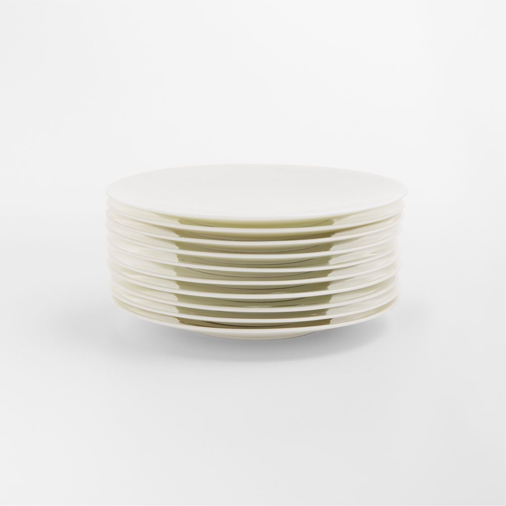 Bennett White Bone China Appetizer Plates, Set of 10
